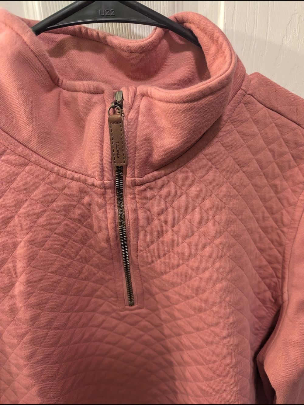 L.L.Bean Quilted Pullover Sweatshirt in Rose Pink - Picture 7 of 9
